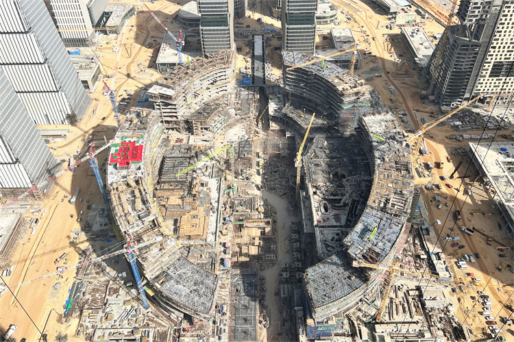 CBD中区酒店现场。中建埃及分公司供图